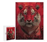 Puzzles pour Adolescents Tiger Red Polygon Art Casse-tête pour Adolescents : Analyse Et Logique, Difficile Et Stimulant, Idéal comme Cadeau 500 PCS