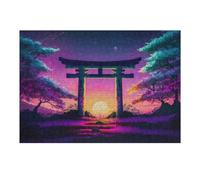 Puzzles pour Adolescents Torii Gate Sunset Puzzle pour Adultes - Jeu Manuel - Découpe De Précision - Idéal pour Un Anniversaire Ou Noël 1000pcs(38x26cm)