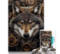 Puzzles pour Adolescents Totems de Loup Jouets de Divertissement Familial avec Affiche et fiche de Questions Assorties 75x50cm