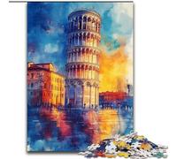 Puzzles pour Adolescents Tour de Pise au Coucher du Soleil, pour Les 14 Ans et Plus Chaque pièce est Unique - Jeu Amusant et Stimulant pour Toute la Famille Bon Cadeau (Taille 50x75cm)