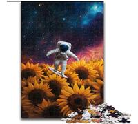 Puzzles pour Adolescents Tournesol Astronaute, Jouets éducatifs et Amusants à la Maison, Cadeau d'anniversaire, Cadeau de Voyage 50x75cm