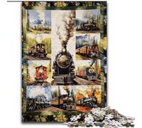 Puzzles pour Adolescents, Train, Collage, Divertissement Familial, Jouets éducatifs, pour Anniversaire, Noël, à partir de 14 Ans (Taille 26x38cm)