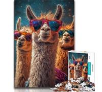 Puzzles pour Adolescents Trois alpagas, Aidez Le Cerveau à exercer des Jouets addictifs pour cultiver la Patience Décoration Murale (75x50cm)