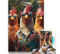 Puzzles pour Adolescents Trois Poulets Puzzles pour Adultes 1000 pièces, Jeu éducatif pour Anniversaire, Noël pour et 14 Ans 50x75cm