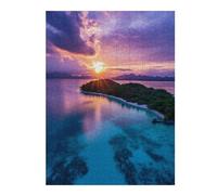 Puzzles pour Adolescents Tropical Sunset Island Puzzle Familial - Améliore La Mémoire - Cadeau d'anniversaire Et Cadeau Unique 52x38cm/1000pcs
