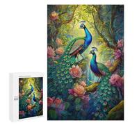 Puzzles pour Adolescents Two Beautiful Peacock Puzzles pour Adultes, Jouets Anti-Stress, Difficile, Cadeau d'anniversaire, Cadeaux, 1000 PCS