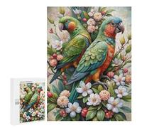 Puzzles pour Adolescents Two Parrots in Floral Arrangement Puzzle Adulte - Décoration Murale - Découpe De Précision pour Les Gamers 500 PCS