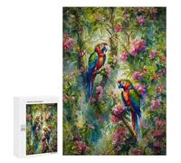 Puzzles pour Adolescents Two Parrots in Jungle Puzzles pour Adultes, Jouets Anti-Stress, Difficile, Cadeau d'anniversaire, Cadeaux, 300 PCS