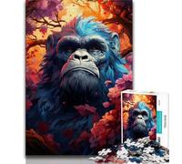 Puzzles pour Adolescents Un Gorille dans Les Fleurs Puzzles de 1 000 pièces pour Adultes et Adolescents Cadeaux d'anniversaire Uniques pour Les 14 Ans (50x75cm)