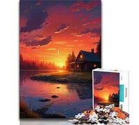 Puzzles pour Adolescents Une Petite pièce au Coucher du Soleil Puzzle 1000 pièces pour Adultes et Adolescents Jouets éducatifs Jeux Anti-Stress liste de souhaits avec Le Père Noël (50x75cm)