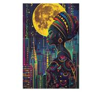 Puzzles pour Adolescents Urban Nightscape with Moon Casse-têtes pour Adultes, Jeux De Réflexion, Cadeaux Anti-Stress pour Les Amis Et La Famille 75x50cm/1000pcs