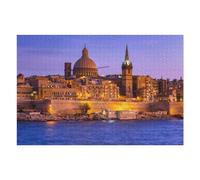 Puzzles pour Adolescents Valletta in Malta At Dusk Puzzles pour Adultes : des Jouets À Monter Soi-même, Amusants Et Originaux, Parfaits pour Un Anniversaire Ou Noël