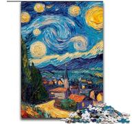 Puzzles pour Adolescents Van Gogh, Ciel Nocturne, Campagne, Jeu Stimulant, Jouets, décoration Murale, Cadeaux d'anniversaire et de Noël Uniques (Taille 50x75cm)
