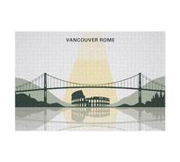 Puzzles pour Adolescents Vancouver Rome Travel Destination Art Puzzle pour Adultes - Jeu Manuel - Découpe De Précision - Idéal pour Un Anniversaire Ou Noël 1000pcs(75x50cm)