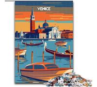 Puzzles pour Adolescents Venise au crépuscule, Jouets de Divertissement Familial, idéal comme Cadeau pour Toute la Famille à partir de 14 Ans 50x75cm