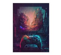 Puzzles pour Adolescents Vibrant Gaming Controller Artwork -1 Puzzles pour Adultes, Jouets À Monter Soi-même, Décoration Parfaite, Interaction Parent-Enfant 52x38cm/1000pcs