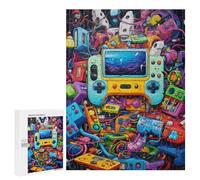Puzzles pour Adolescents Vibrant Retro Gaming Collage Puzzles pour Adultes Jeux De Détente Cadeaux pour Femmes Idéal comme Cadeau pour Toute La Famille 500 PCS