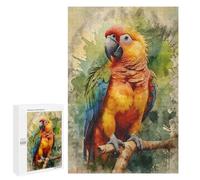 Puzzles pour Adolescents Vibrant Scarlet Macaw Puzzles pour Adolescents - Décoration Murale - Cadeau Unique pour Anniversaire Et Noël