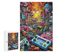 Puzzles pour Adolescents Video Game Chaos A Digital Artwork Puzzles pour Adultes Jouets Anti-Stress Vacances À La Maison Passer Le Temps Interaction Parent-Enfant 1000 PCS