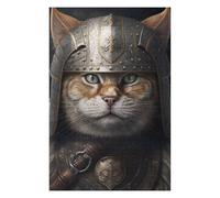 Puzzles pour Adolescents Viking Cat Wearing Armor Puzzles pour Adultes, Jouets À Monter Soi-même, Décoration Parfaite, Interaction Parent-Enfant 75x50cm/1000pcs