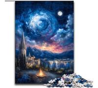 Puzzles pour Adolescents : Ville Antique sous Le Ciel Nocturne, 1000 pièces, Jeu éducatif Familial, idéal pour la décoration de Bureau (26x38cm)