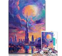 Puzzles pour Adolescents, Ville de Dubaï, Émirats Arabes Unis, idéal comme Cadeau pour Toute la Famille Convient aux Adolescents de 14 Ans et Plus (Taille 38x26cm)