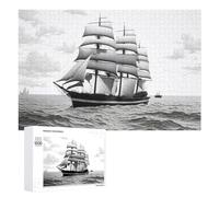 Puzzles pour Adolescents Vintage Clipper Ship Sailing on The Ocean Puzzles pour Adultes Jeux De Détente Cadeaux pour Femmes Idéal comme Cadeau pour Toute La Famille 1000 PCS