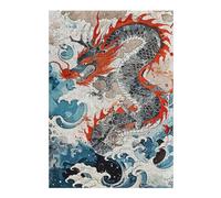 Puzzles pour Adolescents Vintage Paint Dragon Puzzle pour Adultes : Jeu Manuel Amusant Et Stimulant, 38x26cm/1000pcs