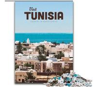 Puzzles pour Adolescents Visitant la Tunisie, Jouets éducatifs et Anti-Stress pour renforcer l'amour Entre Couples 50x75cm