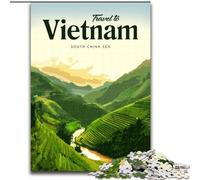 Puzzles pour Adolescents Visitant Le Vietnam, Jouets éducatifs et Anti-Stress, pour renforcer l'amour Entre Couples (50x75cm)