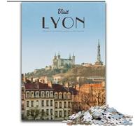 Puzzles pour Adolescents Visite Lyon, Casse-tête pour décoration Murale, Cadeaux d'anniversaire et de Noël Uniques pour Les 14 Ans 50x75cm