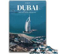 Puzzles pour Adolescents visitez Dubaï, Jeu Stimulant et Jeu Familial, décoration Murale, Cadeaux d'anniversaire et de Noël Uniques (Taille 38x52cm)