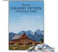 Puzzles pour Adolescents Visitez Grand Teton, adaptés aux 14 Ans et Plus Jeux éducatifs à Domicile Jouets à Faire soi-même Illustration Cadeau 26x38cm