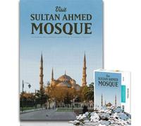 Puzzles pour Adolescents Visitez la mosquée Sultan Ahmed, Puzzle de 1 000 pièces pour Adultes et Adolescents, Anti-Stress, Cadeau Amusant pour Passer Le Temps à la Maison, 75x50cm