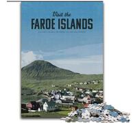 Puzzles pour Adolescents : Visitez Les îles Féroé, Analyse et logique avec des pièces entièrement emboîtables de Formes aléatoires, pour Les Enfants de 14 Ans et Plus, 50 x 75 cm