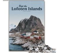 Puzzles pour Adolescents Visitez Les îles Lofoten pour Les 14 Ans et Plus Jouet éducatif intellectuel décompressant Excellent Cadeau (50x75cm) 1000 pièces