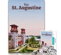 Puzzles pour Adolescents Visitez Saint Augustin 1000 pièces Puzzle pour Adultes et Adolescents, Jouets éducatifs, Jeux Anti-Stress, décoration d'intérieur Unique et Cadeaux 26x38cm
