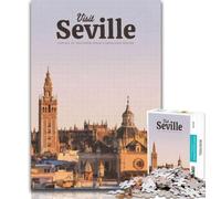 Puzzles pour Adolescents Visitez Séville Puzzles 1000 pièces pour Adultes, Jouets de Jeu stimulants pour est idéal comme Cadeau pour Toute la Famille 26x38cm