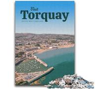 Puzzles pour Adolescents Visitez Torquay Convient aux 14 Ans et Plus Jeu de Jouets intellectuels Jeu éducatif pour Anniversaire et Noël (Taille 38x52cm)