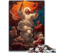 Puzzles pour Adolescents Vitrail Jésus, 1 000 pièces, Jeu Stimulant, idéal comme Cadeau pour Toute la Famille (38x26cm)