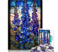 Puzzles pour Adolescents vitraux Fleurs Puzzles pour Adultes 1 000 pièces Difficile idéal comme Cadeau pour Toute la Famille Convient aux Enfants de 14 Ans et Plus (50x75cm)