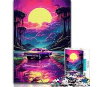 Puzzles pour Adolescents Voiture néon dans la Nature 1 000 pièces pour entraîner Votre Cerveau et Vos Mains Cadeau d'anniversaire (50x75cm)