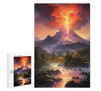 Puzzles pour Adolescents Volcano Eruption Landscape Puzzle Anti-Stress pour Adolescents Chaque Pièce Est Unique - Idéal comme Cadeau pour Toute La Famille 1000 PCS