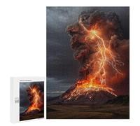 Puzzles pour Adolescents Volcano Eruption with Lightning Strikes-5 Casse-tête pour Adolescents : Analyse Et Logique, Difficile Et Stimulant, Idéal comme Cadeau 500 PCS