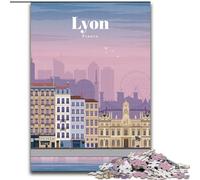 Puzzles pour Adolescents Voyage à Lyon, Jouets de Divertissement Familial idéaux comme Cadeaux pour Toute la Famille pour Les 14 Ans et Plus 26x38cm