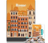 Puzzles pour Adolescents Voyage à Rome, défi d'intelligence cérébrale, Jouets addictifs, Cadeau d'anniversaire, Cadeaux, décoration Murale (38x26cm)