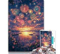 Puzzles pour Adolescents, Vue sur Les Feux d'artifice, Aide Le Cerveau à exercer, Jouets addictifs pour cultiver la Patience, décoration Murale (38x26cm)