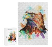 Puzzles pour Adolescents Watercolor Bald Eagle Art Puzzles pour Adultes Jeux Manuels Cadeaux pour Femmes Stimule Le Cerveau 300 PCS