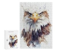 Puzzles pour Adolescents Watercolor Bald Eagle Portrait Puzzles pour Adultes, Jeux en Famille, Découpe De Précision, Difficile Et Stimulant 300 PCS