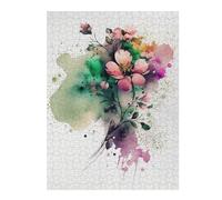 Puzzles pour Adolescents Watercolor Flower Puzzles pour Adolescents, Jouets Anti-Stress, Décoration Murale, Cadeau d'anniversaire, Cadeaux, 52x38cm/1000pcs